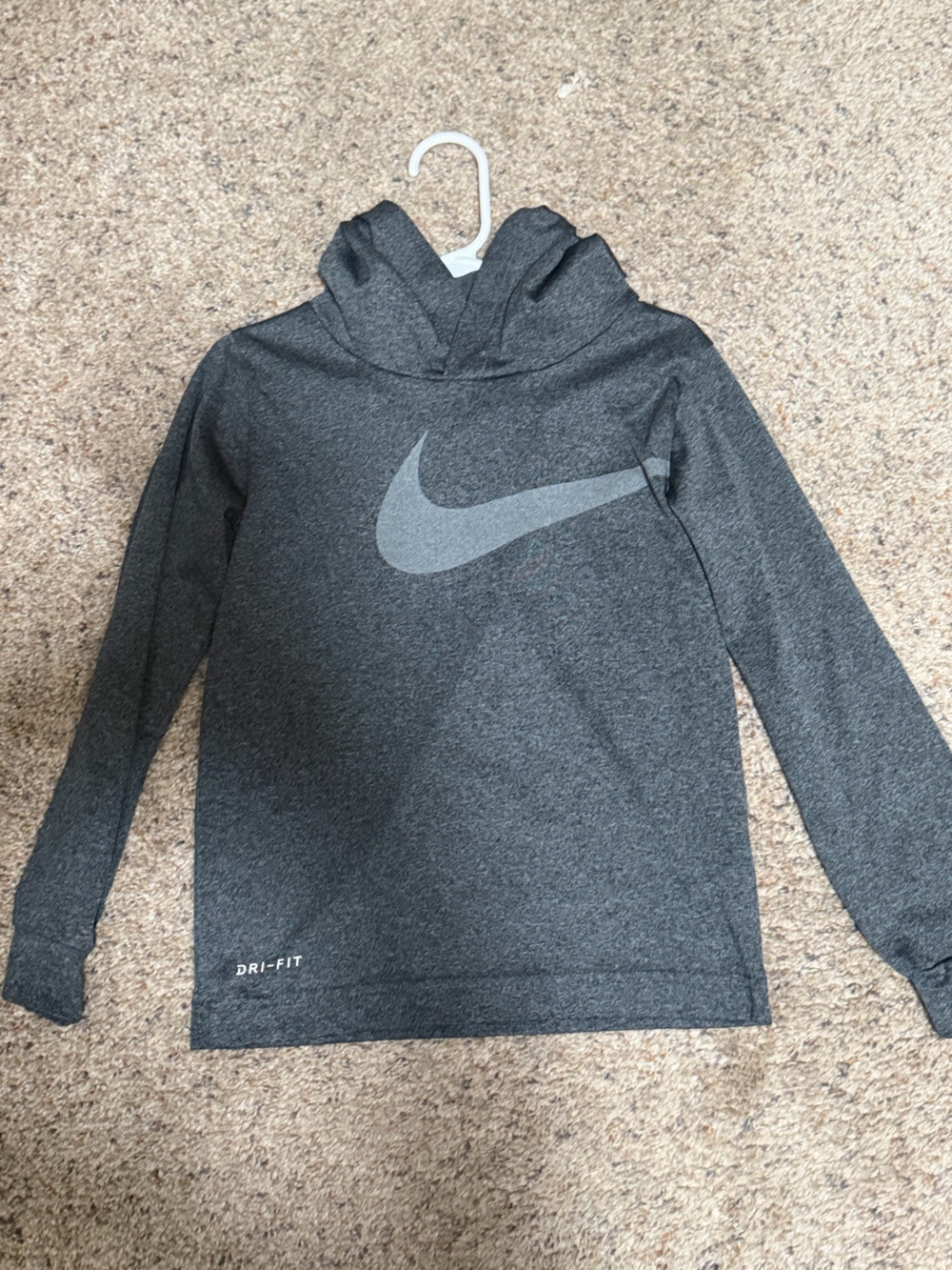 Nike Kids Dark Gray Dri-FIT Long Sleeve Hoodie